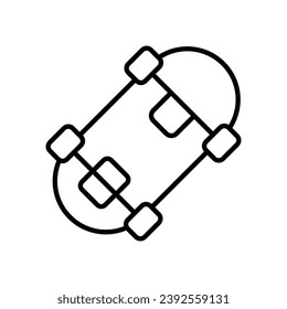 Skateboard icon isolate white background vector stock illustration.