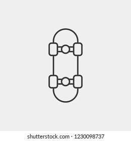 Skateboard icon isolated on background. Skate symbol modern, simple, vector, icon for website design, mobile app, ui. Vector Illustration