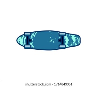 Skateboard icon isolated on white background. Flat style. Modern skate board design. Vector illustration.