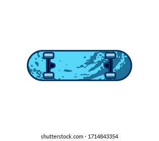 Skateboard icon isolated on white background. Flat style. Modern skate board design. Vector illustration.