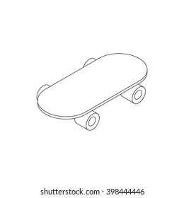 Skateboard icon, isometric 3d style