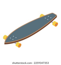 Skateboard icon isometric vector. Retro board. Deck shape