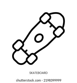 skateboard icon. Line Art Style Design Isolated On White Background