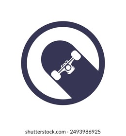 Skateboard icon logo design illustration