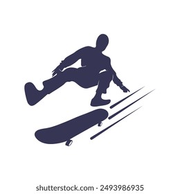 Skateboard icon logo design illustration