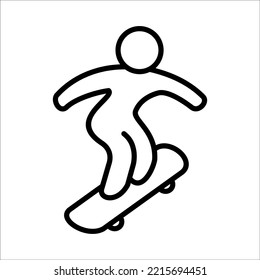 Skateboard Icon Logo Design Vector Template Illustration Sign And Symbol Pixels Perfect