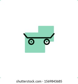 Skateboard icon for mobile and web design.