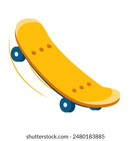 skateboard icon object cartoon, sticker flat vector