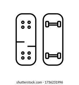 Skateboard icon with outline style vector for your web design, logo, UI. illustration
