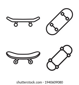 Skateboard Icon Set Design Vector Template Illustration In Trendy Flat Style