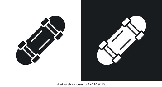 Skateboard icon set. Skater skateboard vector symbol with skateboarding sport signs.