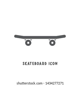 Skateboard icon simple silhouette flat style vector illustration on white background.