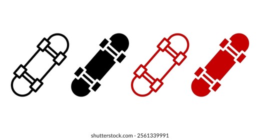 Skateboard icon. Skater sign. Extreme sport symbol. Skate trick pictogram. Hobby jump illustration.