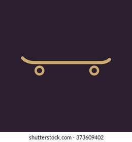 The skateboard icon. Sport symbol. Flat Vector illustration