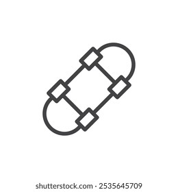 Skateboard icon Thin outline art symbol