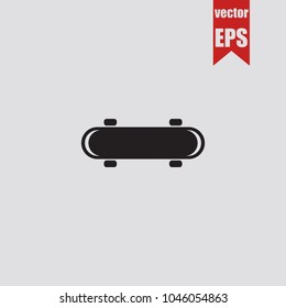 Skateboard icon in trendy isolated on grey background.Vector illustration.