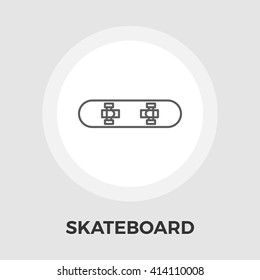 Skateboard icon vector. Flat icon isolated on the white background. Editable EPS file. Vector illustration.