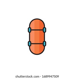 skateboard icon vector illustration. skateboard icon filled outline style design