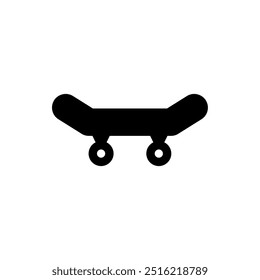 Skateboard icon, vector isolated on white background, simple and modern design.