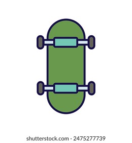 Icono de skateboard con fondo blanco Vector ilustración de stock