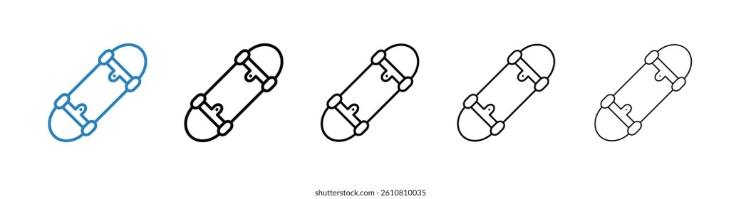 Skateboard icons collection vectors for web ui