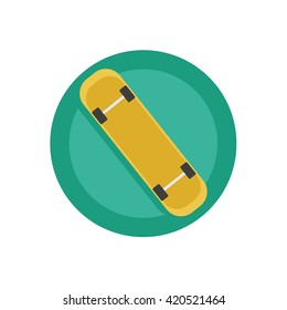 Skateboard Illustration - Flat Icon
