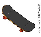 skateboard illustration hand drawn isolated vector