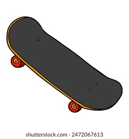 skateboard illustration hand drawn isolated vector