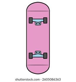 skateboard illustration hand drawn isolated vector