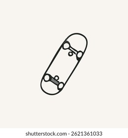 skateboard illustration for logo or tattoo. Mix of skateboard poses and other elements, elegant skateboard elements. Minimal line art drawing for print, cover or wallpaper