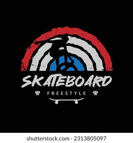 skateboard illustration, Sport typography, t-shirt graphics, print, poster, banner, flyer, postcard