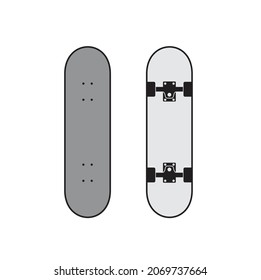 skateboard illustration, sport, vector art