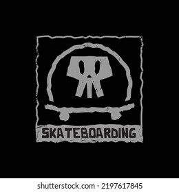 Skateboard illustration t-shirt and apparel design