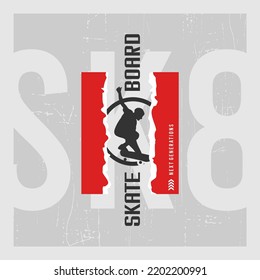skateboard illustration typography. perfect for t shirt.
