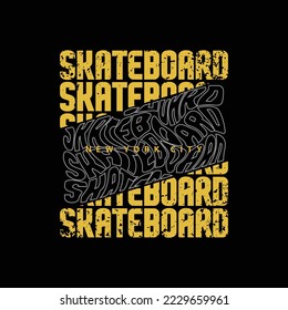 Skateboard illustration typography. perfect for t shirt design