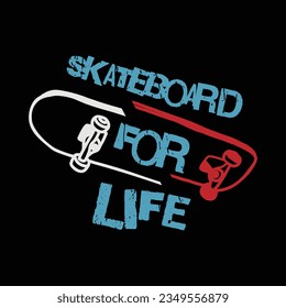 Skateboard Illustration typography for t shirt, poster, logo, sticker, or apparel merchandi