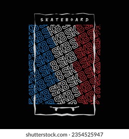 Skateboard Illustration typography for t shirt, poster, logo, sticker, or apparel merchandise