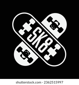 Skateboard Illustration typography for t shirt, poster, logo, sticker, or apparel merchandise