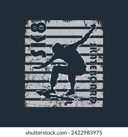 Skateboard Illustration typography for t shirt, poster, logo, sticker, or apparel merchandise