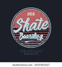 Skateboard Illustration typography for t shirt, poster, logo, sticker, or apparel merchandise