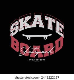 Skateboard Illustration typography for t shirt, poster, logo, sticker, or apparel merchandise