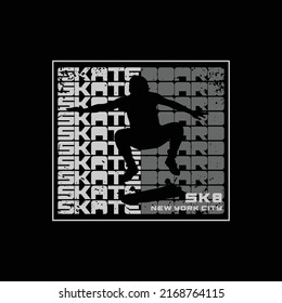 Ilustración de patines tipografía vector diseño de camisetas 