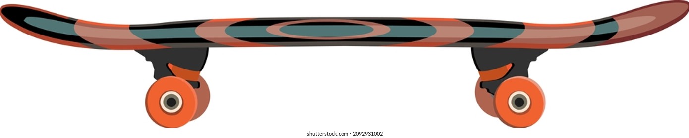 Skateboard, Illustration, Vektorgrafik auf weißem Hintergrund.