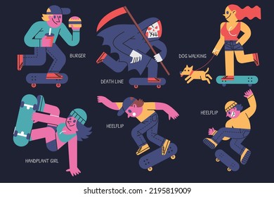 Skateboard illustration for website, application, printing, document, poster design, etc.