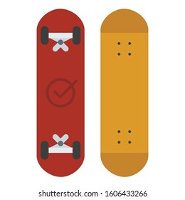 Skateboard isolated on white background. Vector skateboarding deck in flat style