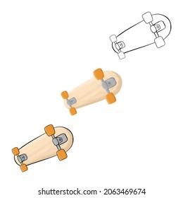 Skateboard einzeln auf weißem Hintergrund