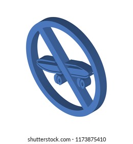 Skateboard isometric left top view 3D icon