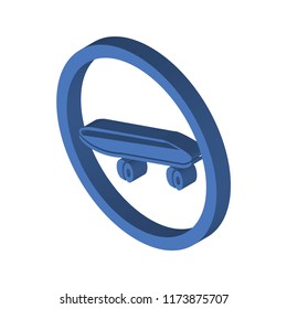Skateboard isometric left top view 3D icon