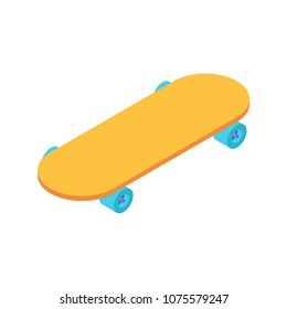 Skateboard isometric style isolated. Skateboarder vector illustration