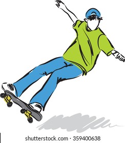 skateboard jump illustration